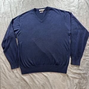 Peter Millar Silk Cashmere Sweater Mens XL Blue Golf Pullover Soft Preppy